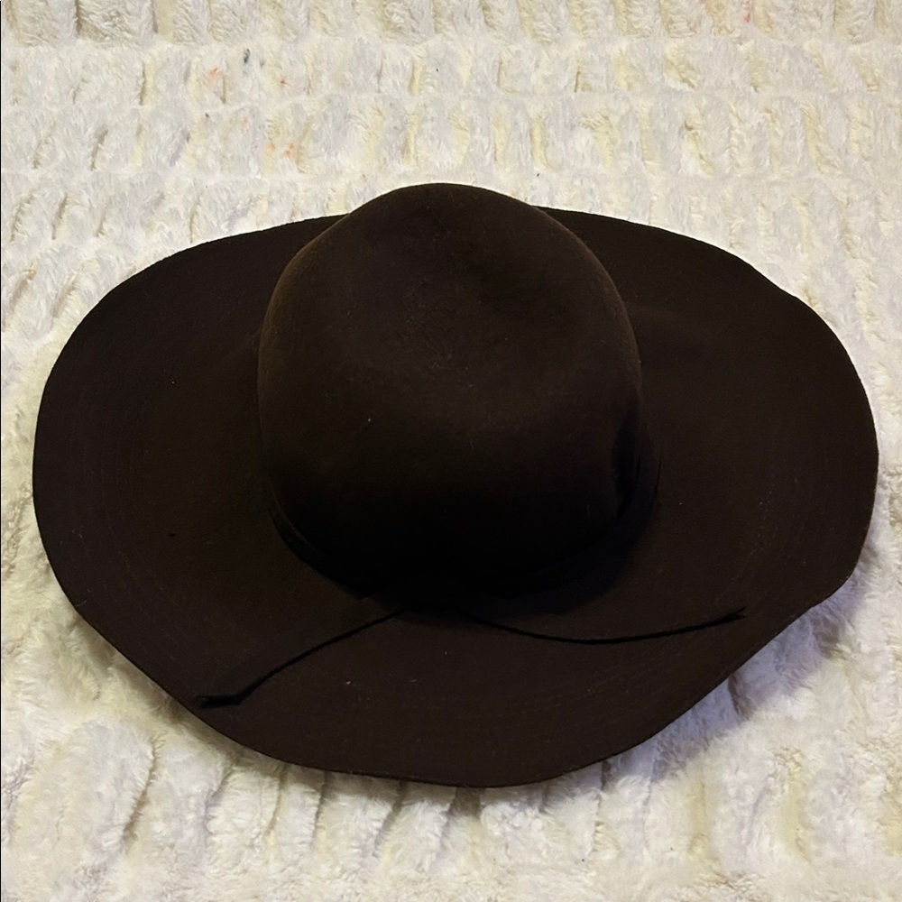 Wide Brim Women’s Felt Floppy Hat - Brown